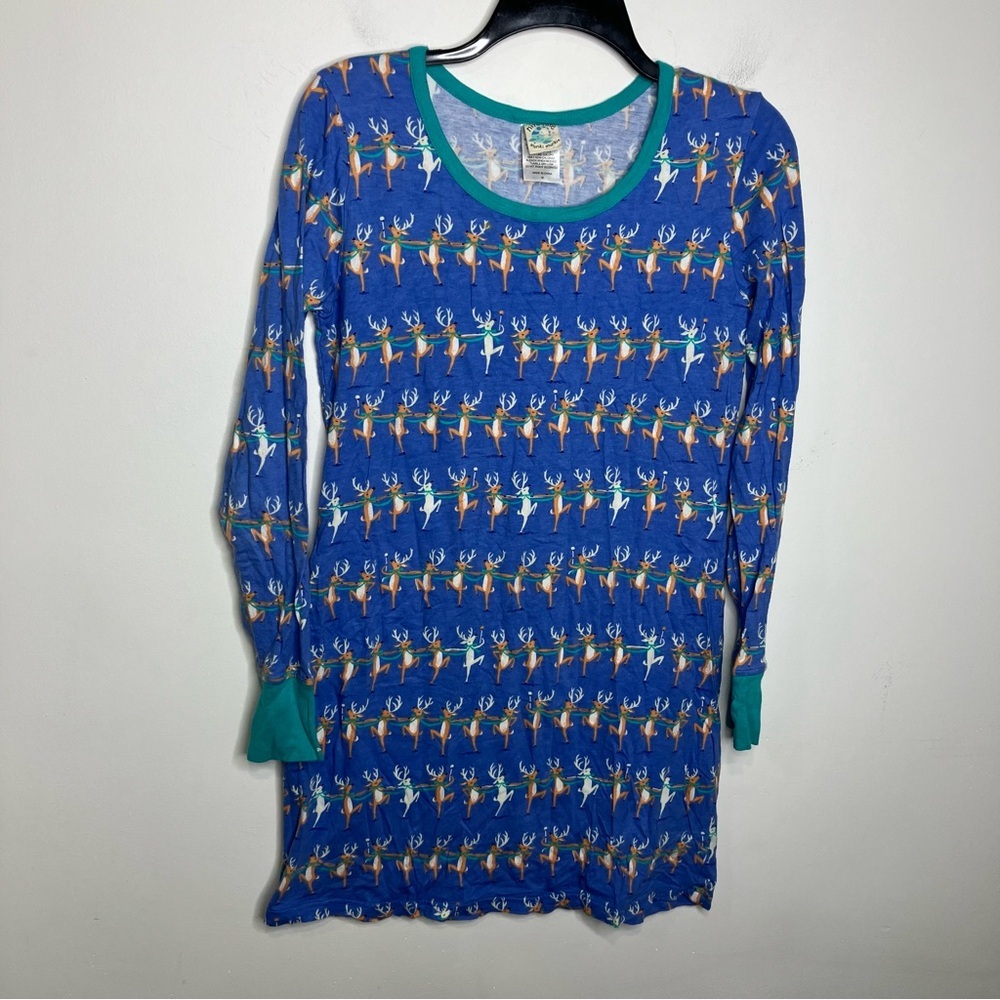 Nite-nite Munki Munki long sleeve sleep dress dancing reindeer women size medium